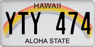 HI license plate YTY474