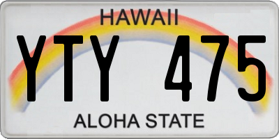 HI license plate YTY475