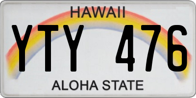 HI license plate YTY476