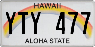 HI license plate YTY477