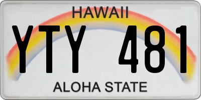 HI license plate YTY481