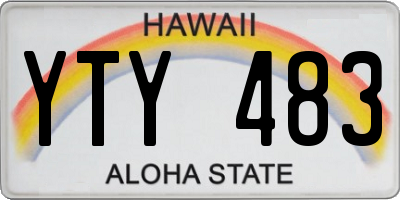 HI license plate YTY483