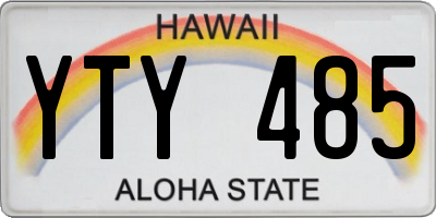 HI license plate YTY485