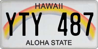 HI license plate YTY487