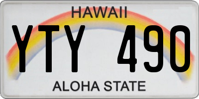HI license plate YTY490