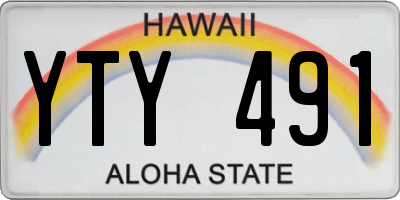 HI license plate YTY491