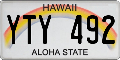 HI license plate YTY492