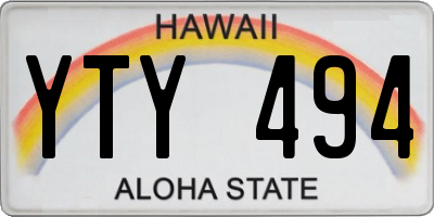 HI license plate YTY494