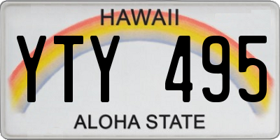 HI license plate YTY495
