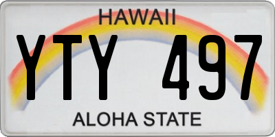 HI license plate YTY497