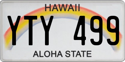 HI license plate YTY499