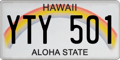 HI license plate YTY501