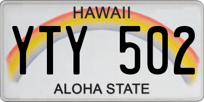HI license plate YTY502