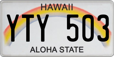 HI license plate YTY503