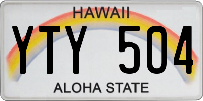 HI license plate YTY504