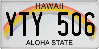HI license plate YTY506