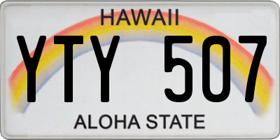 HI license plate YTY507