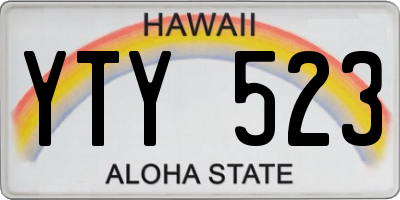 HI license plate YTY523