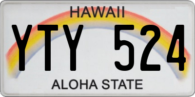 HI license plate YTY524