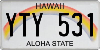 HI license plate YTY531