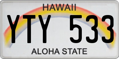 HI license plate YTY533