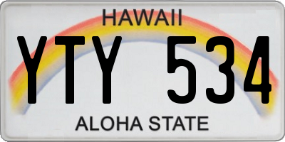 HI license plate YTY534
