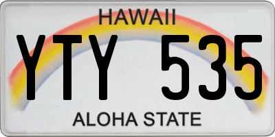 HI license plate YTY535