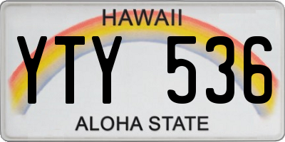 HI license plate YTY536