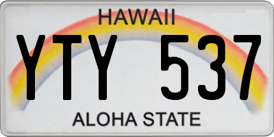 HI license plate YTY537