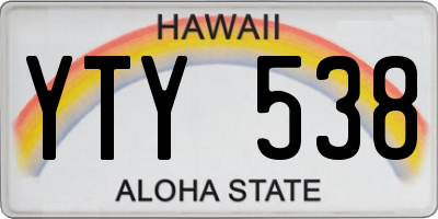 HI license plate YTY538