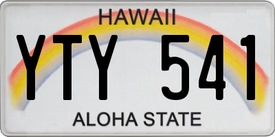 HI license plate YTY541