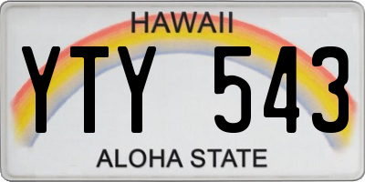 HI license plate YTY543