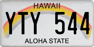 HI license plate YTY544