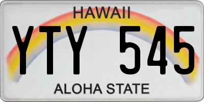 HI license plate YTY545