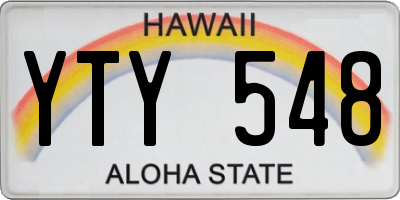 HI license plate YTY548
