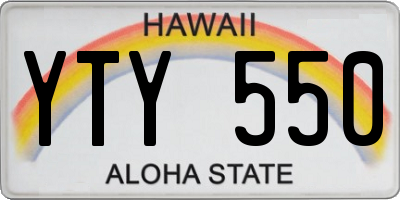 HI license plate YTY550