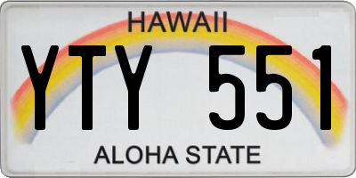 HI license plate YTY551