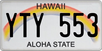 HI license plate YTY553