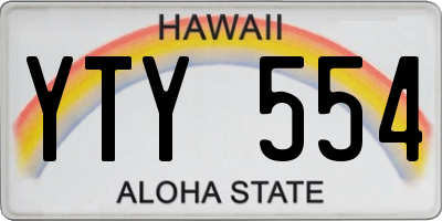 HI license plate YTY554