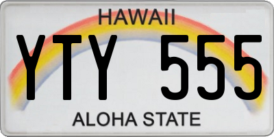 HI license plate YTY555