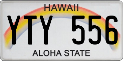 HI license plate YTY556