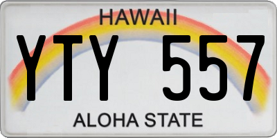 HI license plate YTY557