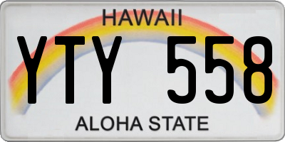 HI license plate YTY558
