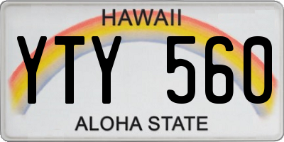 HI license plate YTY560