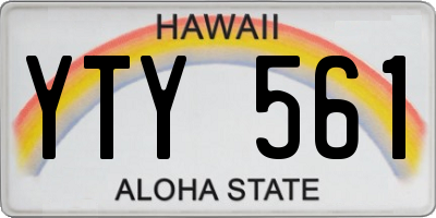 HI license plate YTY561