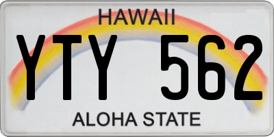 HI license plate YTY562