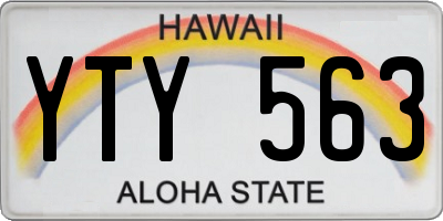 HI license plate YTY563
