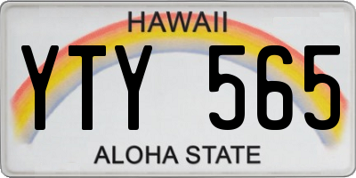 HI license plate YTY565