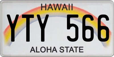 HI license plate YTY566
