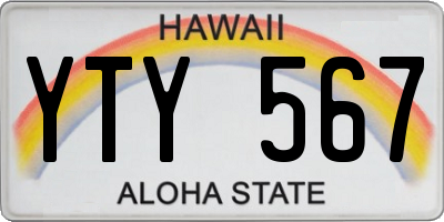 HI license plate YTY567